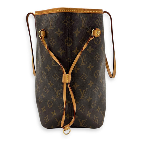 Louis Vuitton Neverfull MM Brown Tote Bag in Monogram Coated Canvas, Gold hardware_4