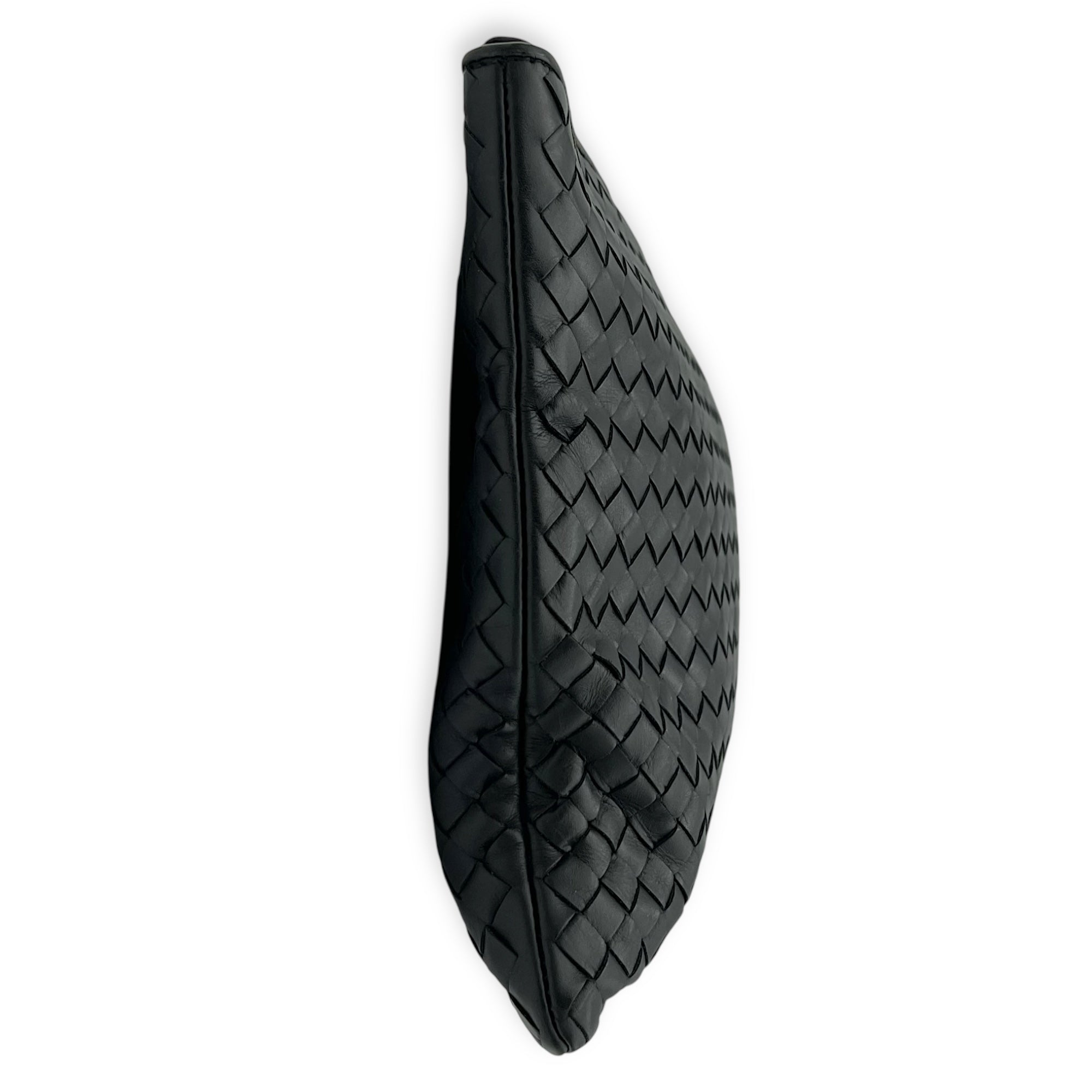 Bottega Veneta Intrecciato Pouch Black in Lambskin, Silver hardware_4