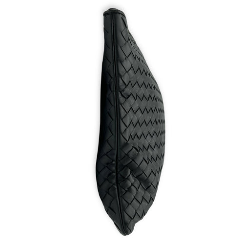 Bottega Veneta Intrecciato Pouch Black in Lambskin, Silver hardware_4