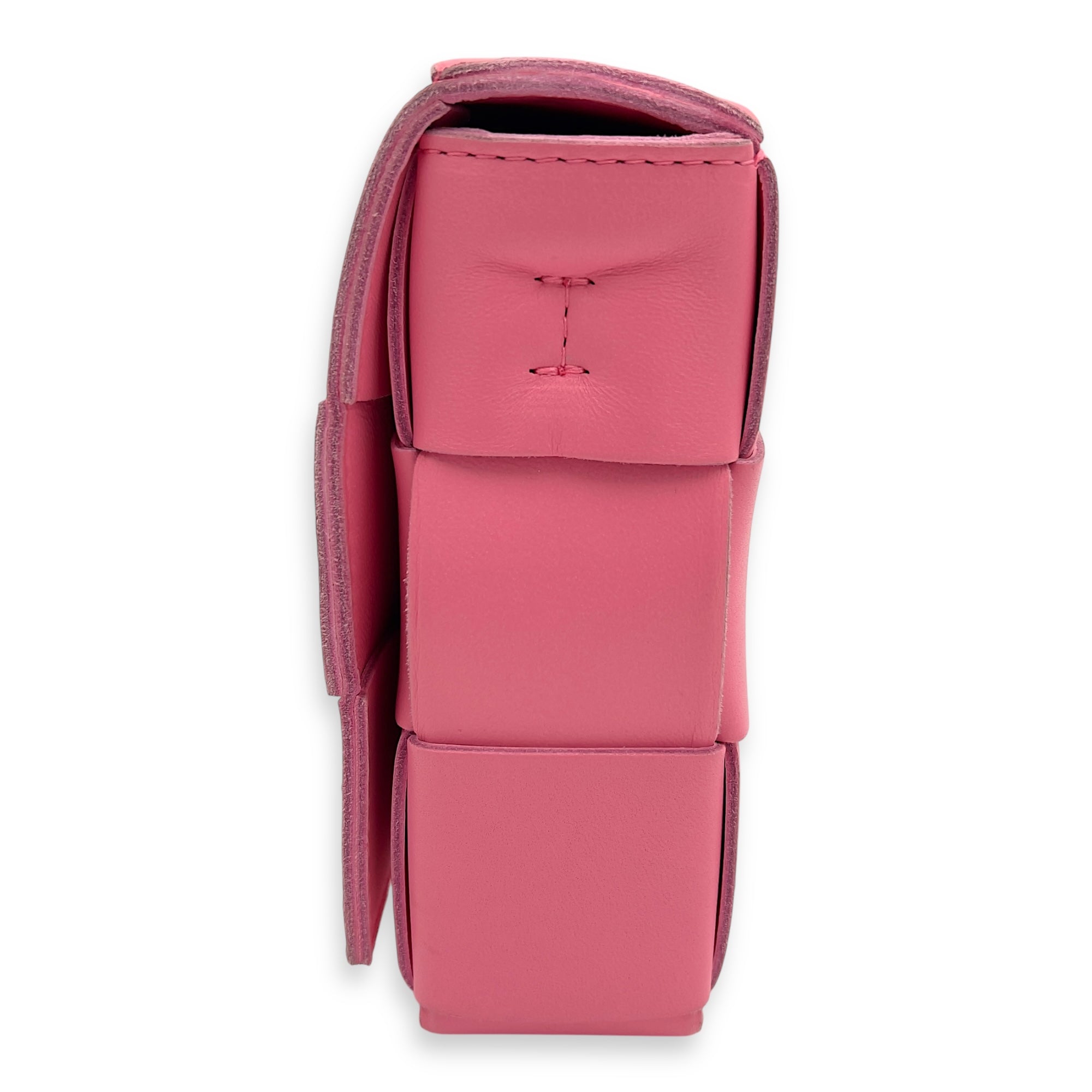 Bottega Veneta Cassette Pink Crossbody Bag in Calfskin_4