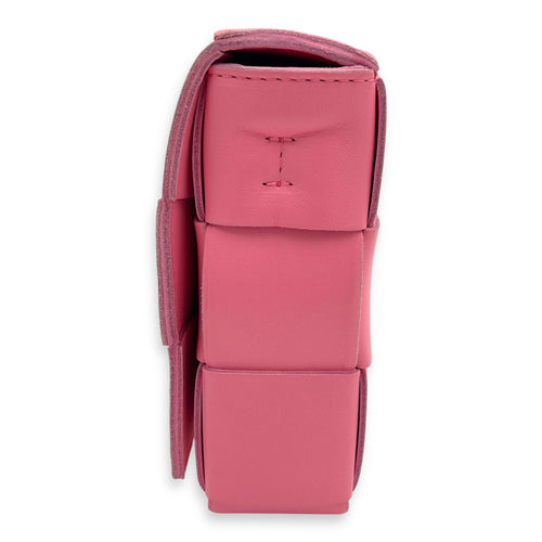 Bottega Veneta Cassette Pink Crossbody Bag in Calfskin_4