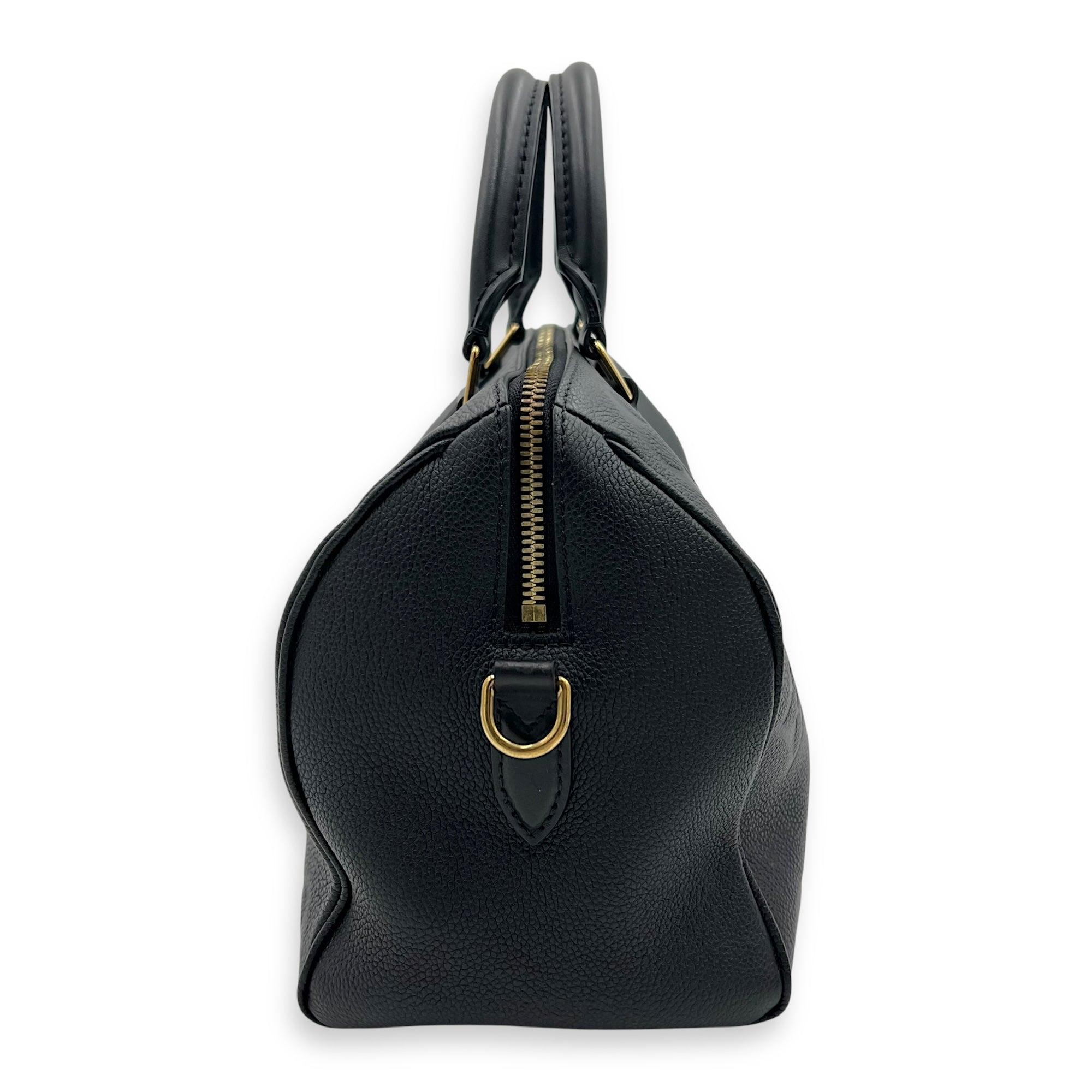 Louis Vuitton Speedy Bandouliere Top Handle Bag Black in Monogram Empreinte Leather, Gold hardware_4