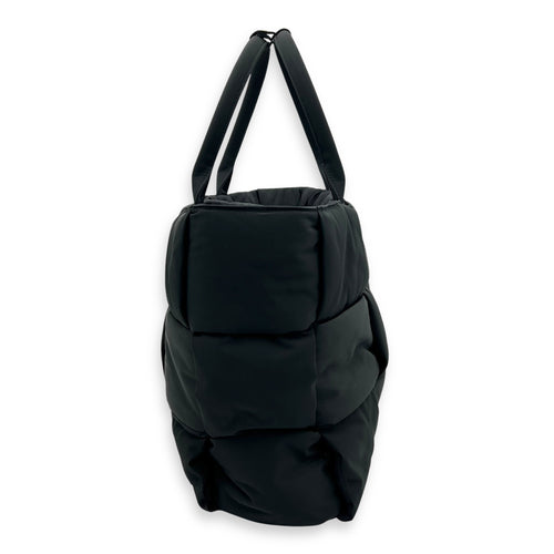 Bottega Veneta Arco Black Tote Bag in Nylon, Gold hardware_4
