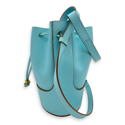 Loewe Ballon Bucket Bag Blue in Calfskin, Gold hardware_4