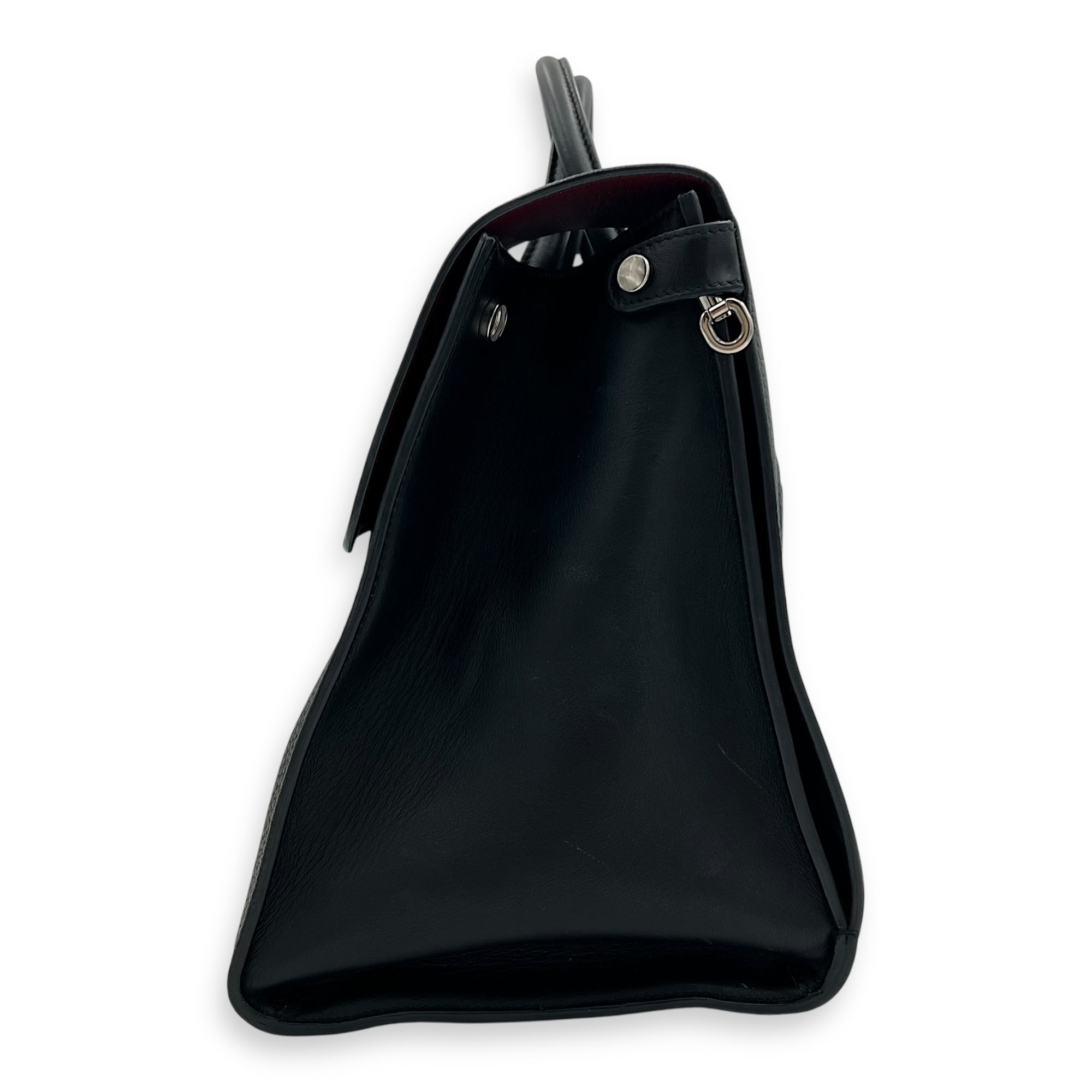 Dior Diorever Top Handle Bag Black in Calfskin, Silver hardware_4