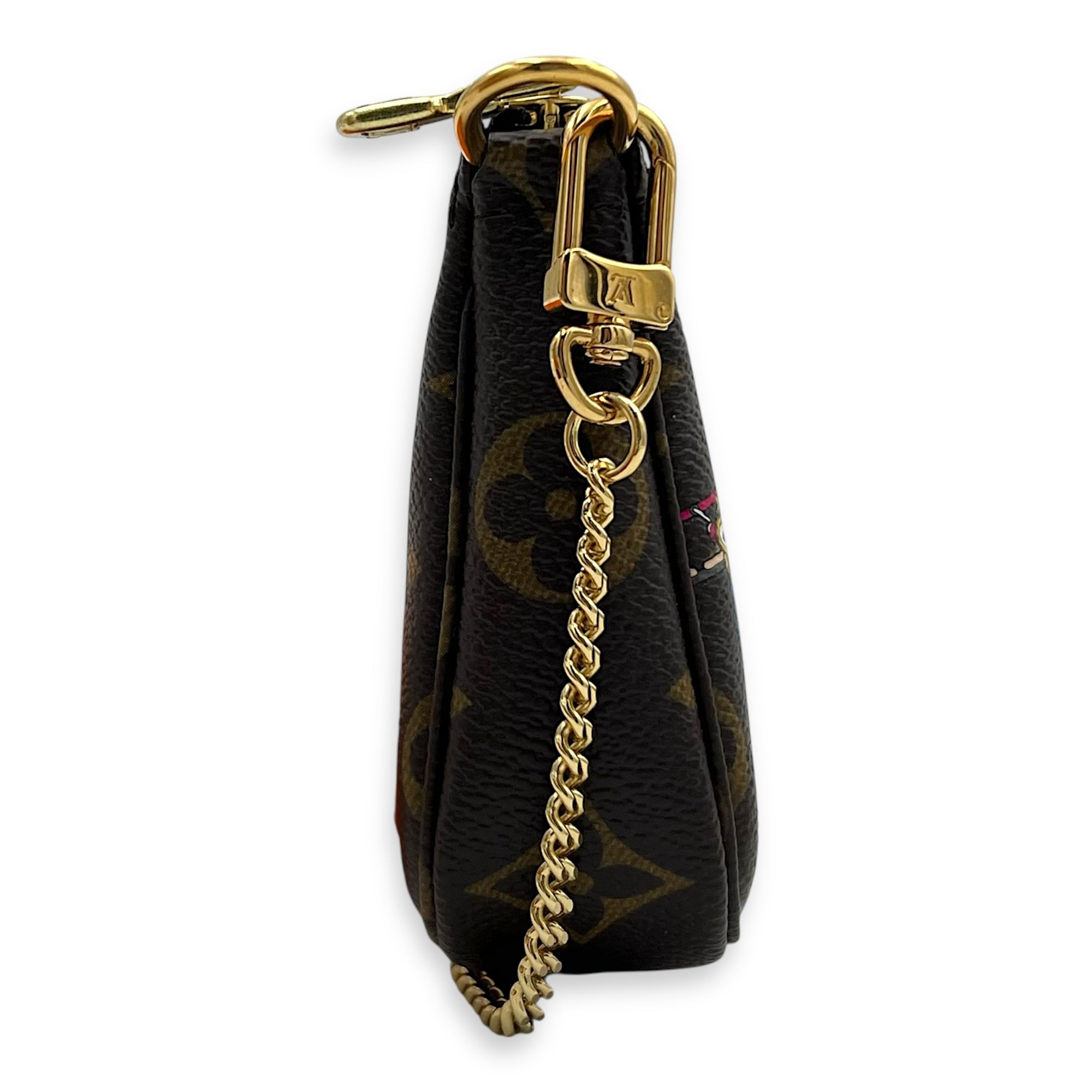 Louis Vuitton Pochette Clutch Brown in Monogram Coated Canvas, Gold hardware_4