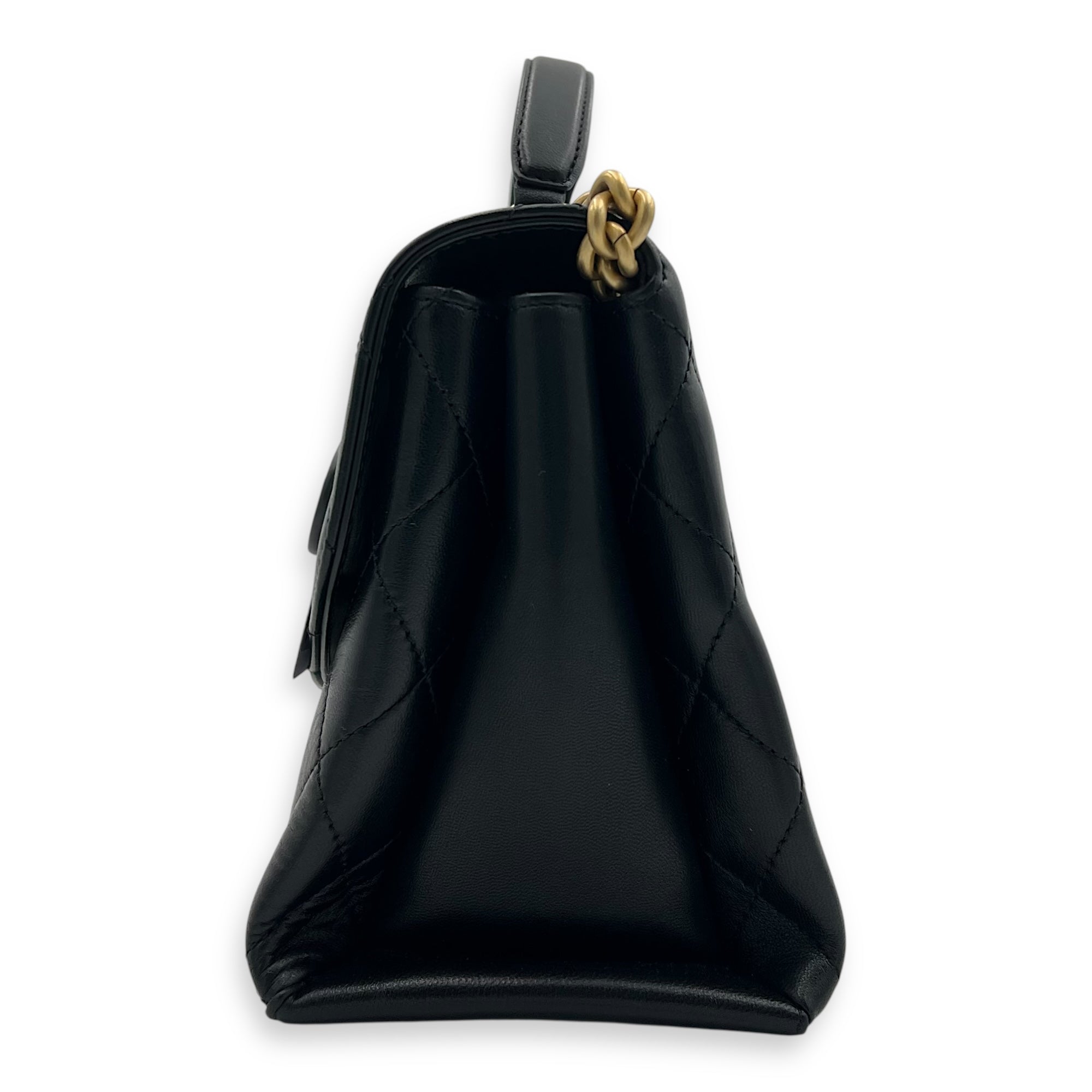 Chanel Trendy Spirit Black Top Handle Bag in Calfskin, Gold hardware_4