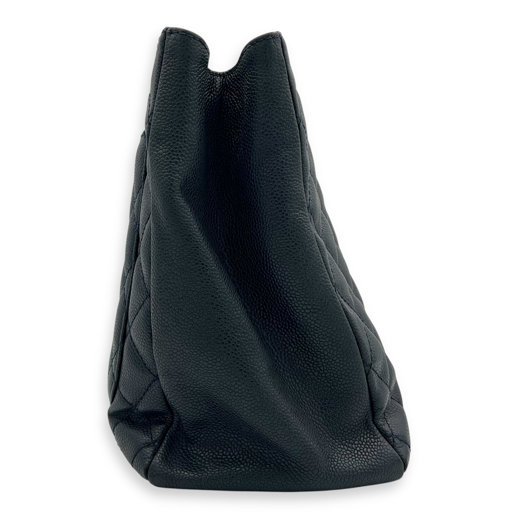 Chanel GST Tote Bag Black in Caviar Leather, Silver hardware_4