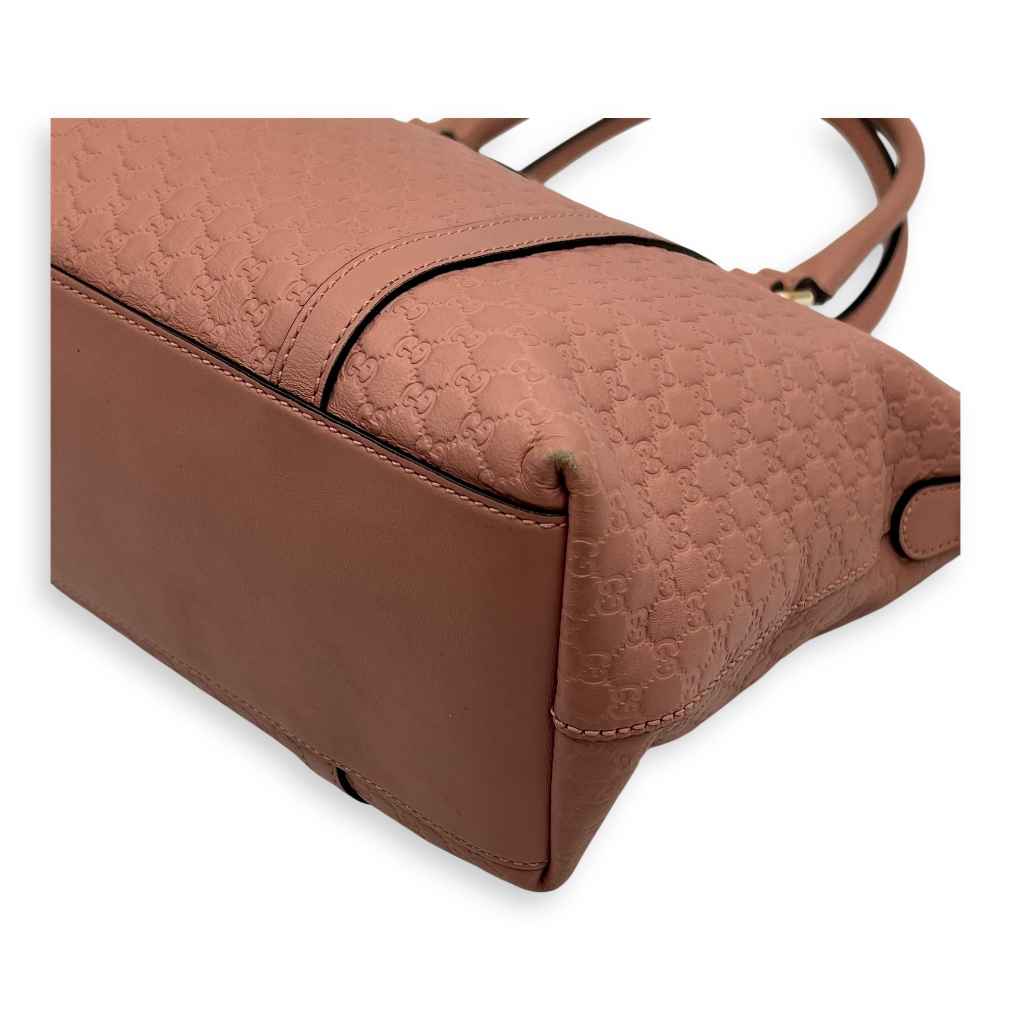 Gucci Microguccissima Tote Bag Pink in Guccissima Leather, Gold hardware_8