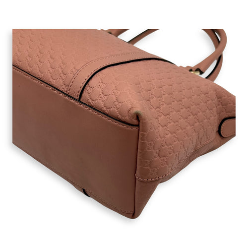 Gucci Microguccissima Tote Bag Pink in Guccissima Leather, Gold hardware_8