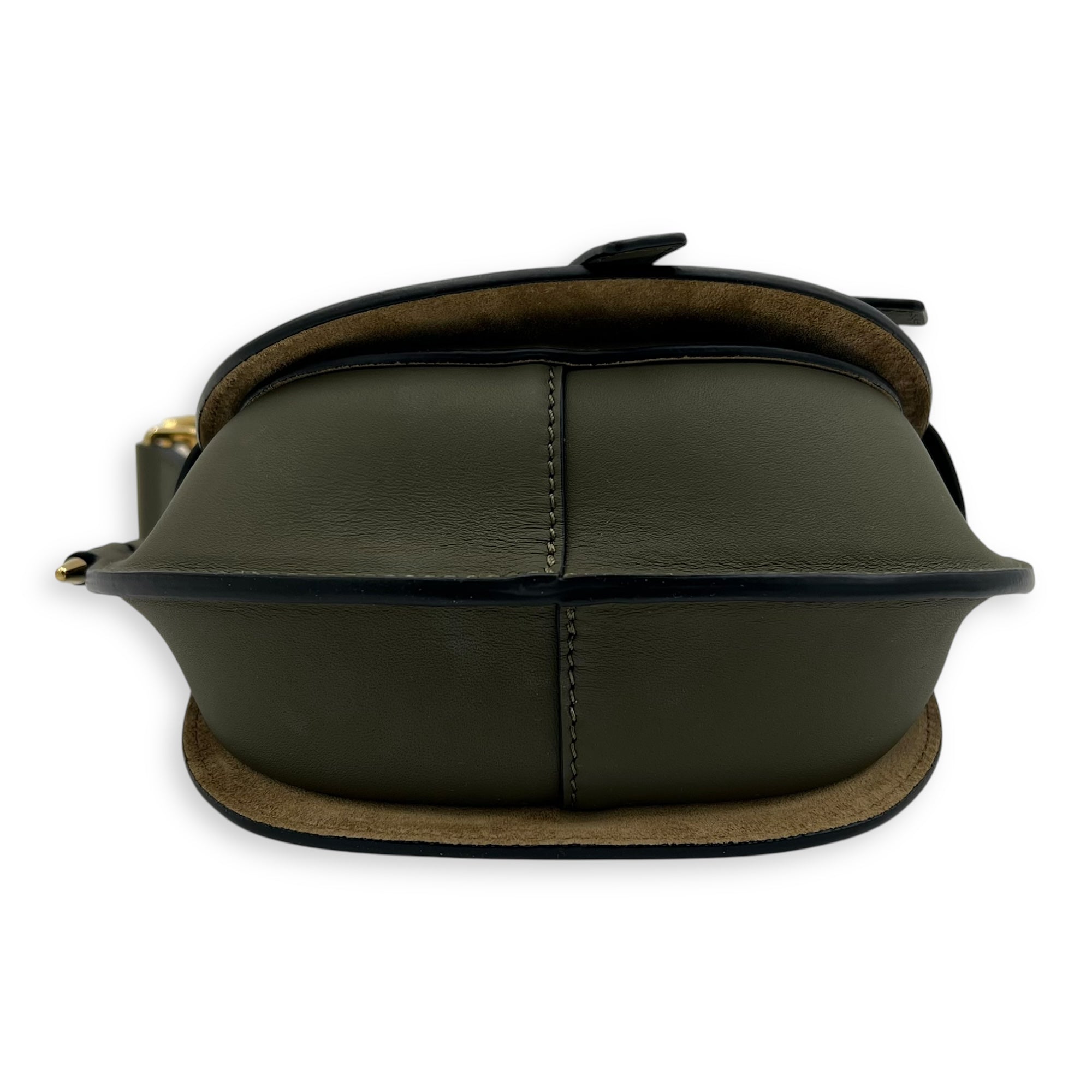Loewe Gate Dual Mini Green Crossbody Bag in Calfskin, Gold hardware_5