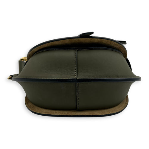 Loewe Gate Dual Mini Green Crossbody Bag in Calfskin, Gold hardware_5