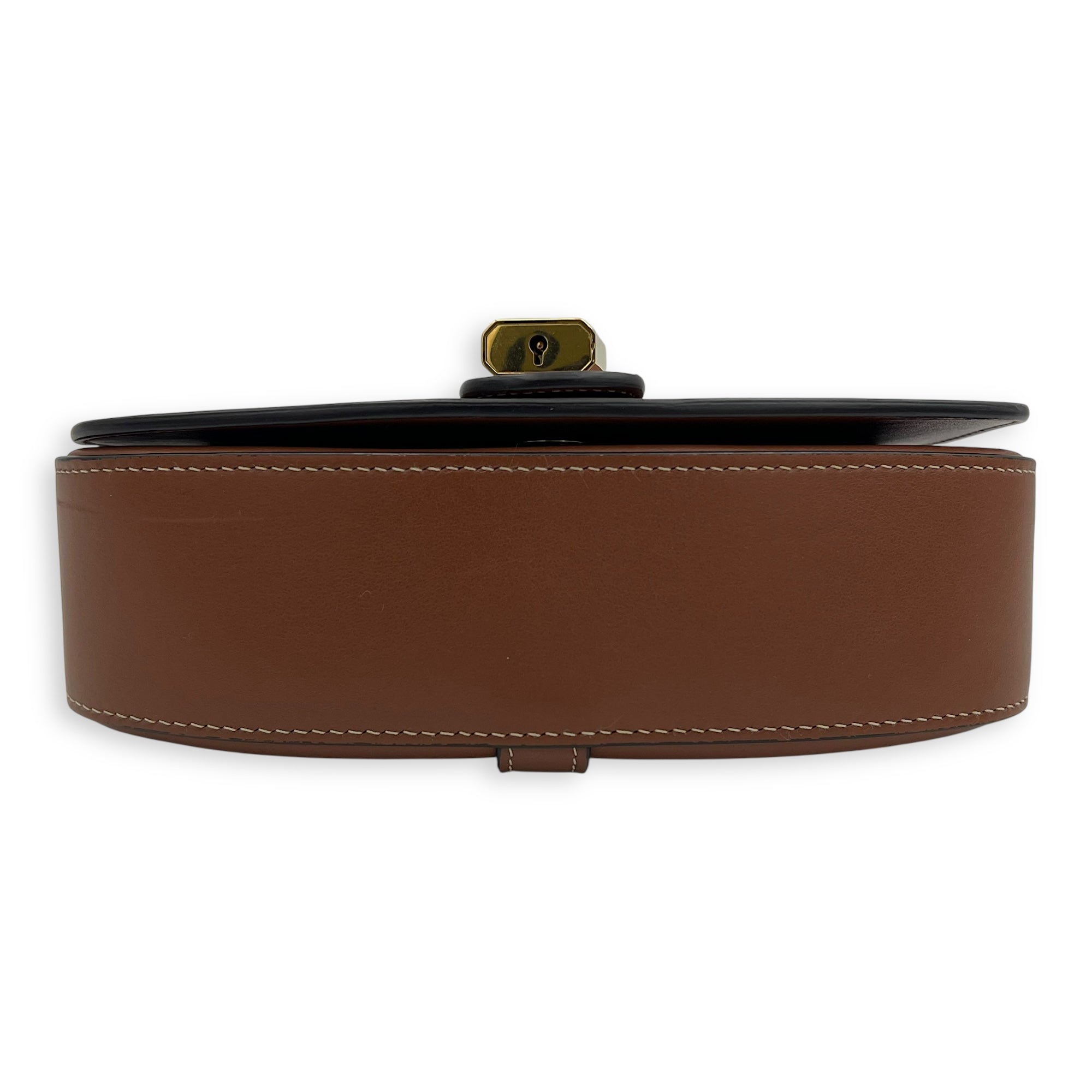 Celine Tabou Shoulder Bag Brown in Calfskin, Gold hardware_5