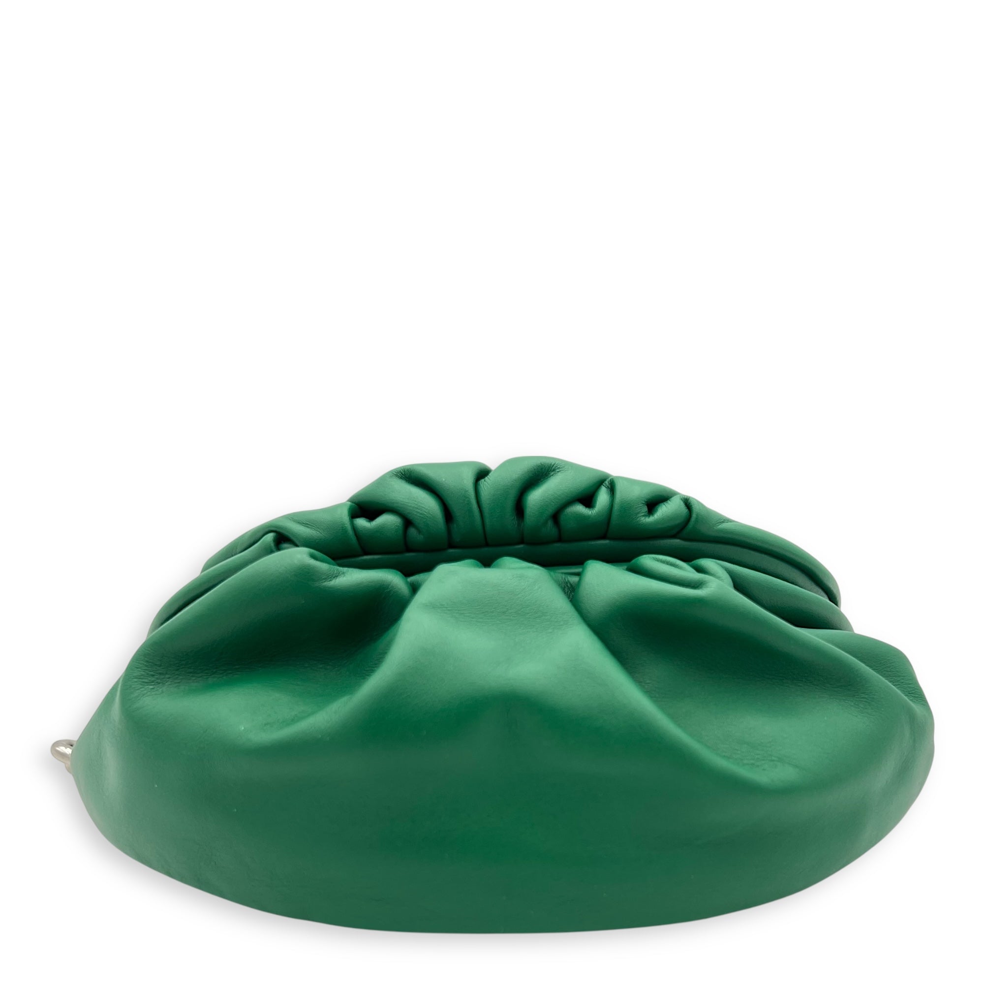 Bottega Veneta Pouch Crossbody Bag Green in Calfskin, Gold hardware_5
