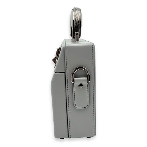 Dior Kenny Scharf Vanity Top Handle Bag Grey in Calfskin, Silver hardware_11