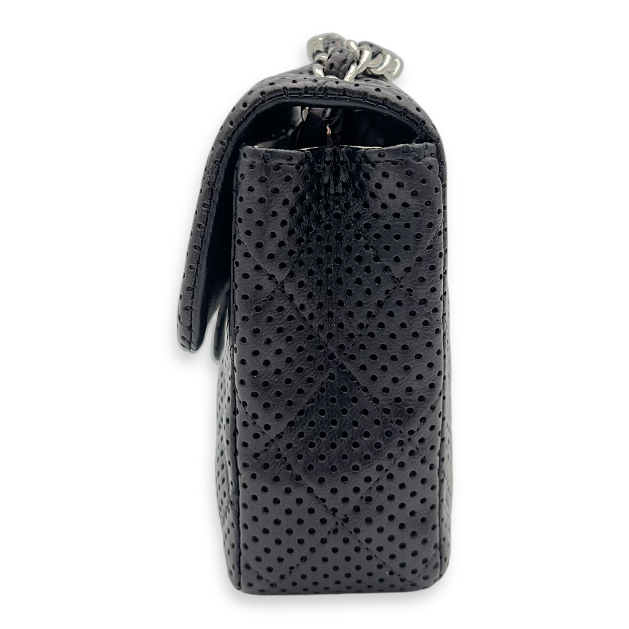 Chanel East West Black Shoulder Bag in Calfskin, Silver hardware_7