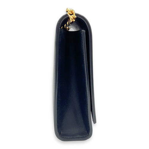 Saint Laurent Kate Crossbody Bag Black in Calfskin, Gold hardware_6