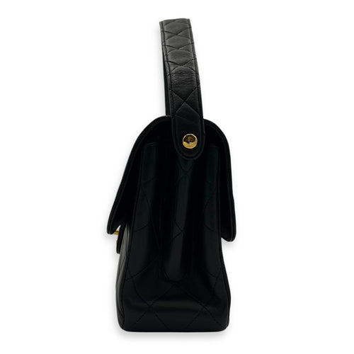 Chanel Vintage Double Face Flap Top Handle Bag Black in Calfskin, Gold hardware_4