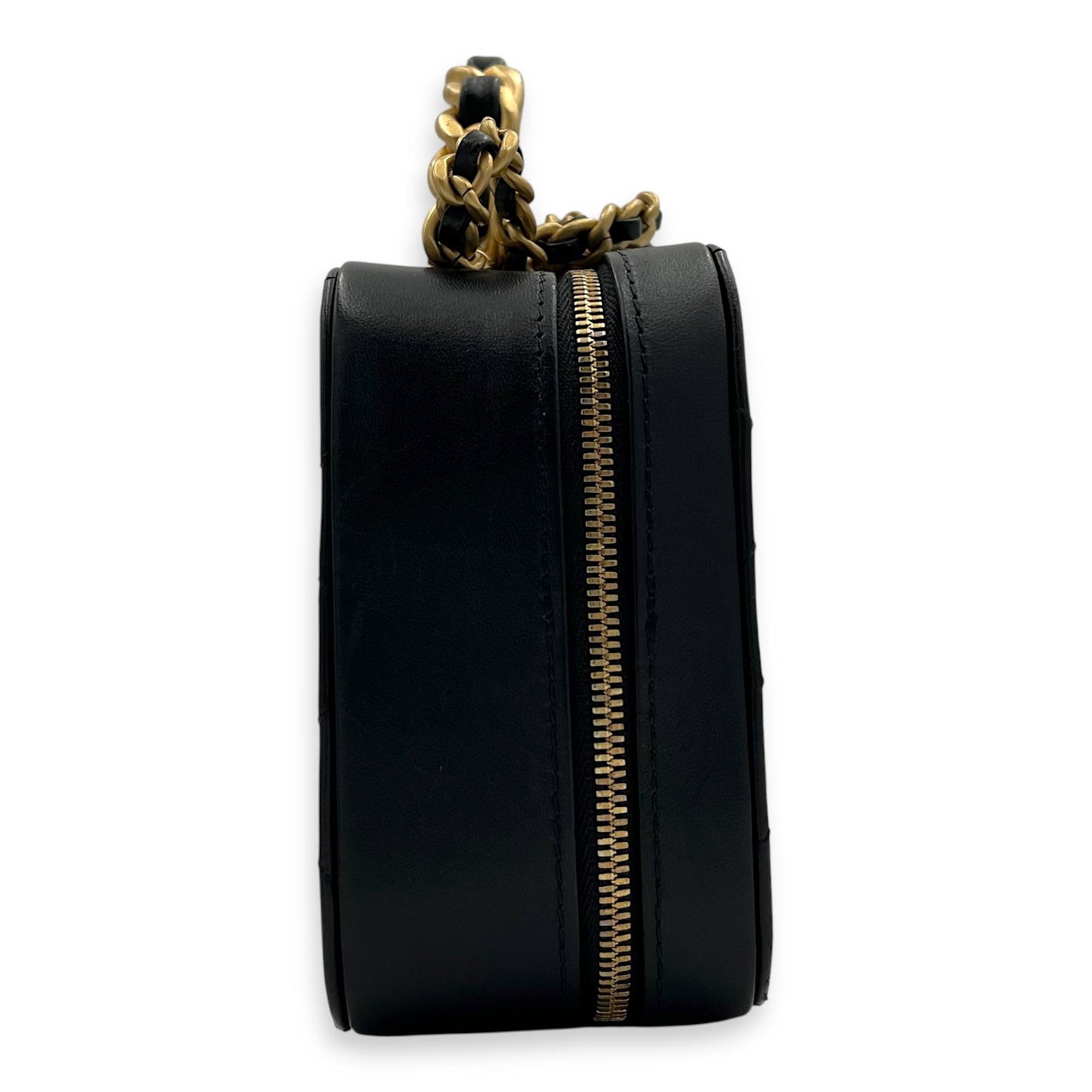 Chanel Vanity Chain Black Top Handle Bag in Lambskin, Gold hardware_4