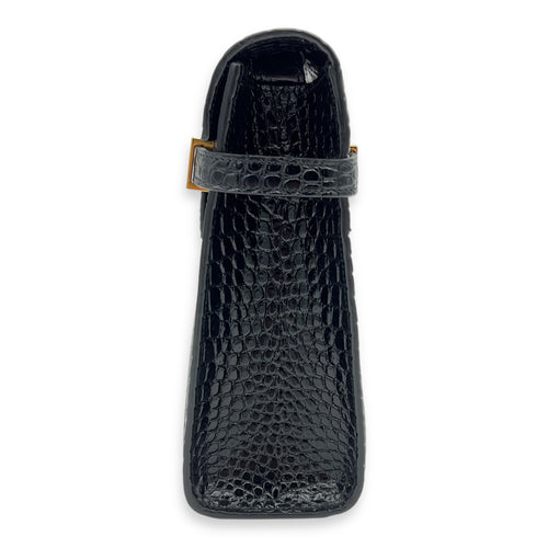 Saint Laurent Manhattan Crossbody Bag Medium Black in Calfskin, Gold hardware_6