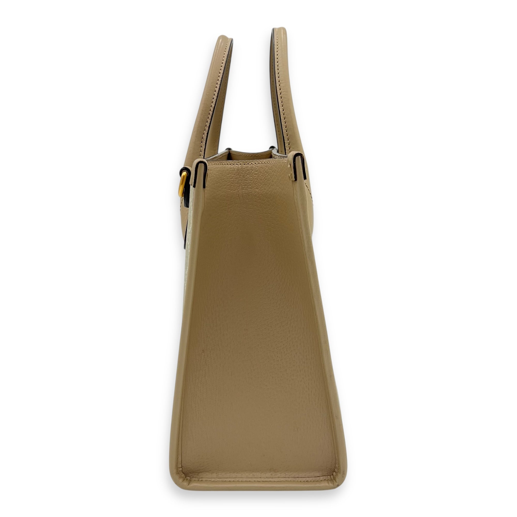 Interlocking G Supreme Tote Bag Beige in Coated Canvas, Gold hardware