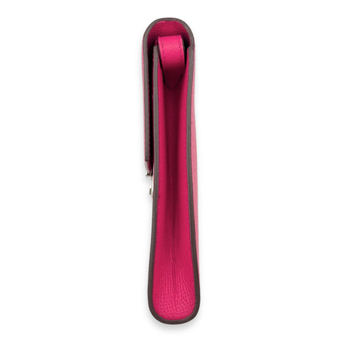 Hermès Clic Rose Extreme Shoulder Bag in Epsom, Palladium hardware_9