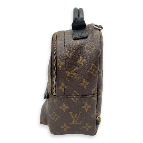 Louis Vuitton Palm Springs Backpack Mini Brown in Monogram Coated Canvas, Gold hardware_11