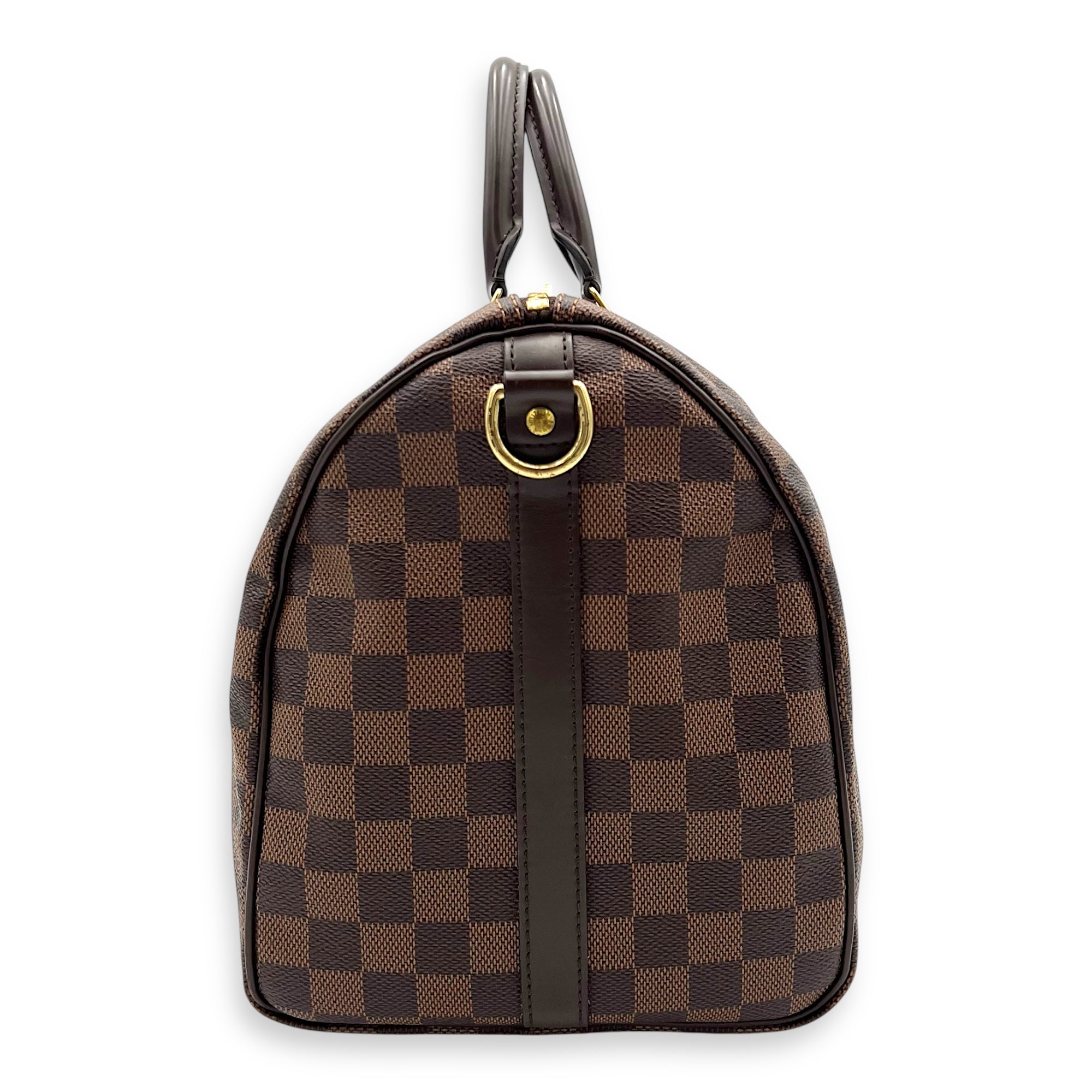Louis Vuitton Speedy 35 Brown Top Handle Bag in Coated Canvas, Gold hardware_6