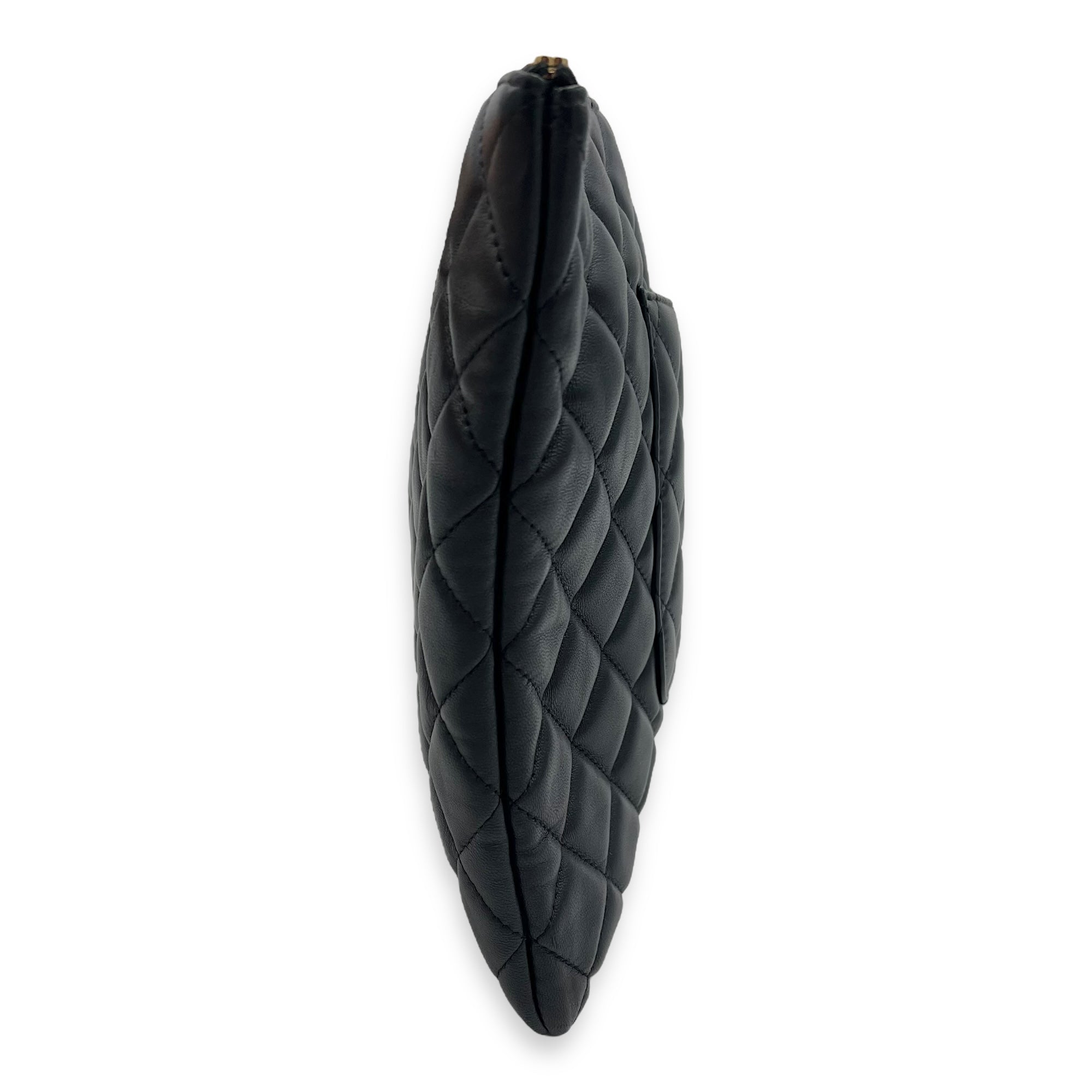 Chanel Classic Pouch Black in Lambskin, Gold hardware_6