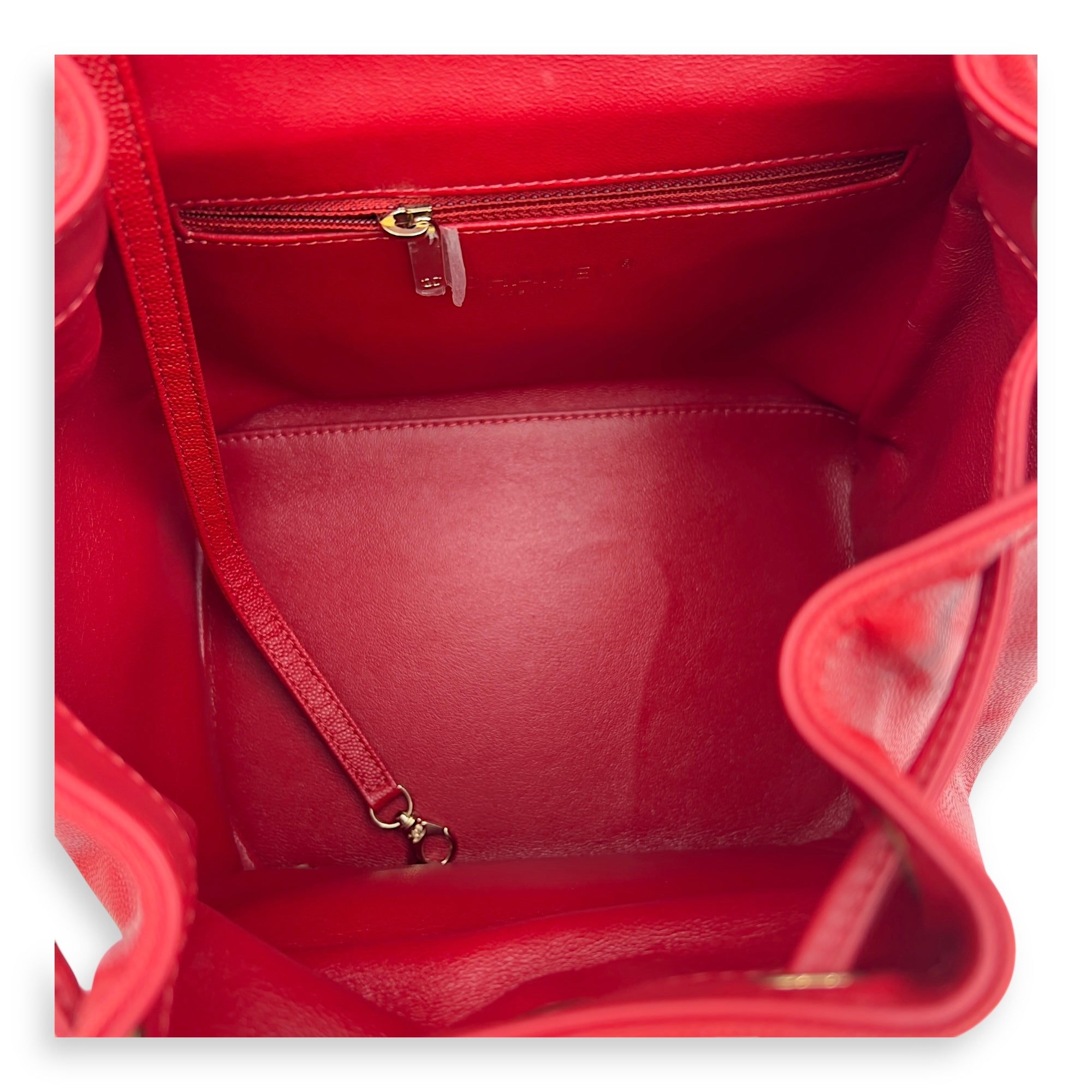 Chanel Business Affinity Backpack Red in Caviar Leather, Gold hardware_6