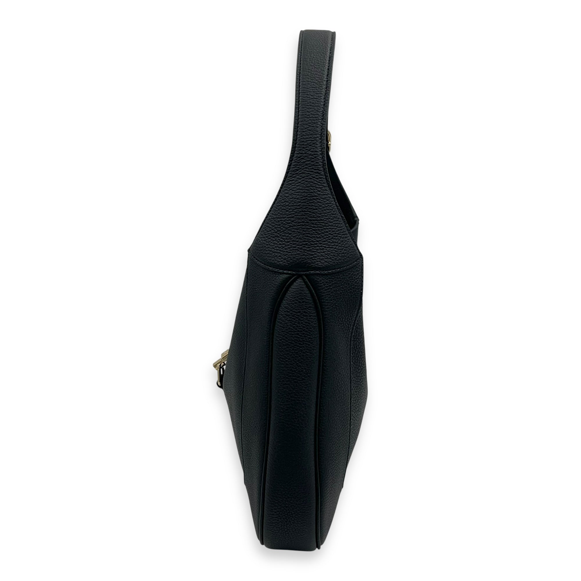 Gucci Jackie 1961 Shoulder Bag Black in Calfskin, Gold hardware_4