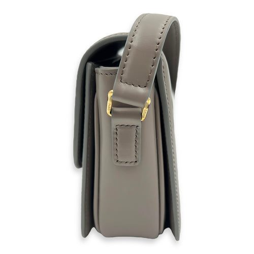 Celine Triomphe Crossbody Bag teen Grey in Calfskin, Gold hardware_4