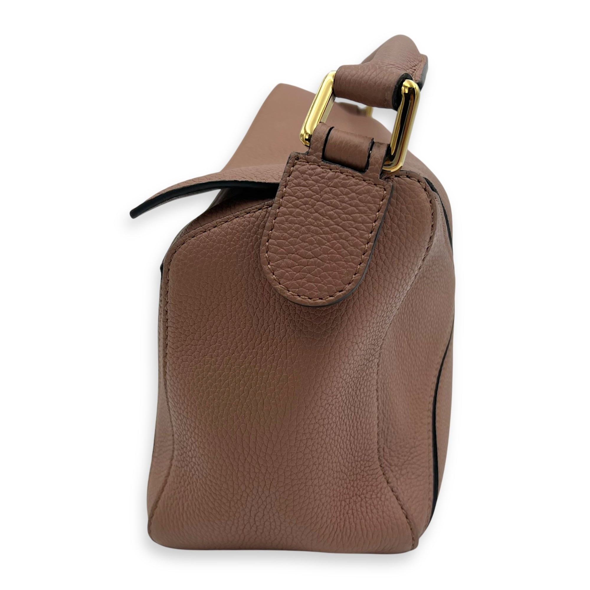 Loewe Puzzle Top Handle Bag Pink in Calfskin, Gold hardware_4
