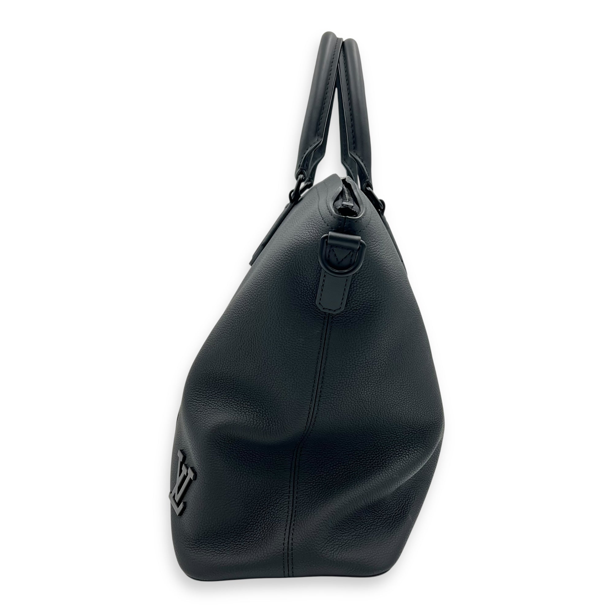 Louis Vuitton Lock It Black Top Handle Bag in Taurillon Leather, Lacquered Metal hardware_5