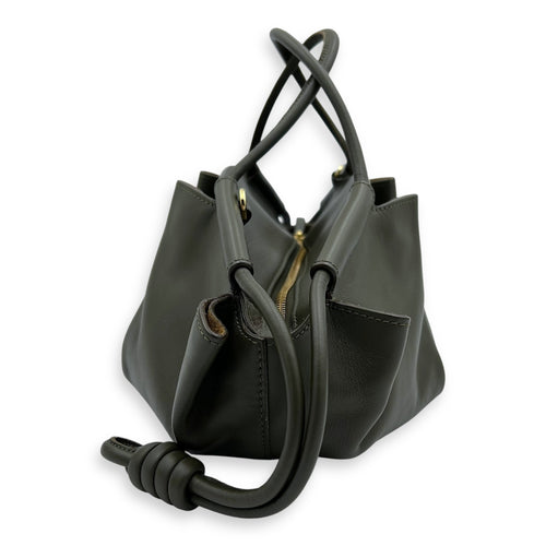 Loewe Paseo Top Handle Bag Green in Calfskin, Gold hardware_7