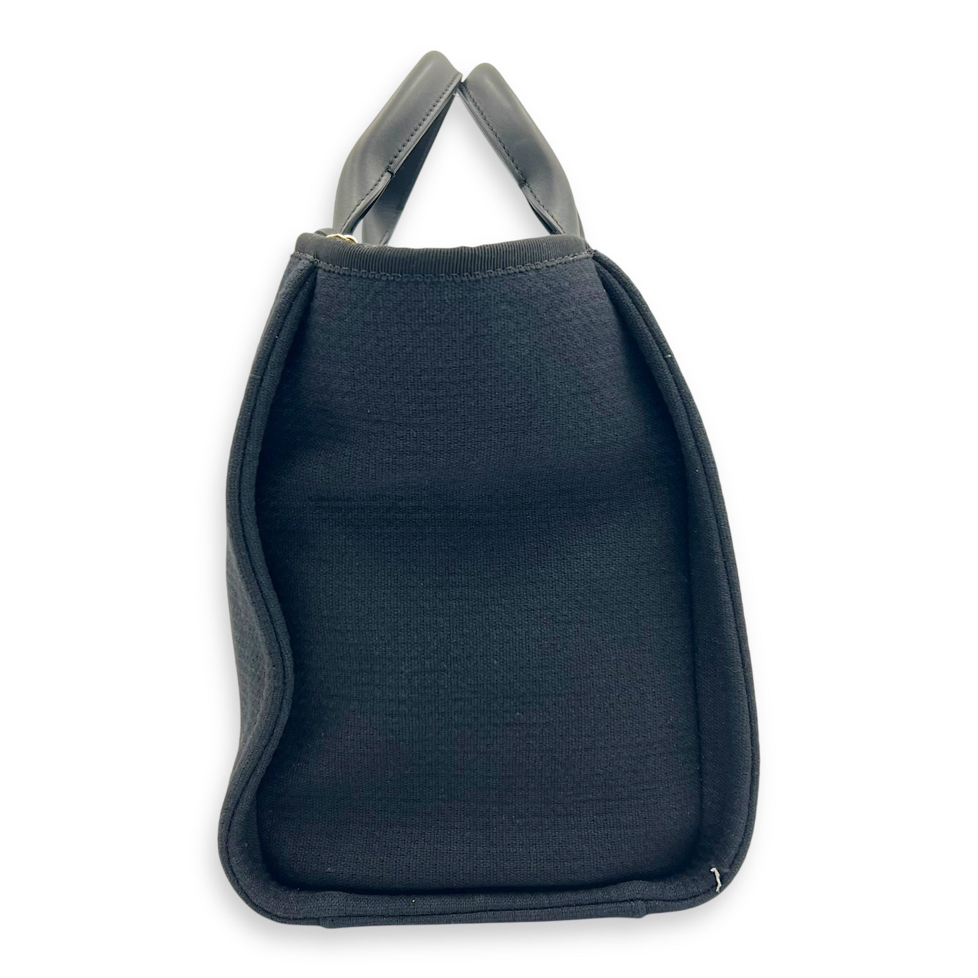Chanel Deauville Tote Bag Black in Canvas, Gold hardware_3