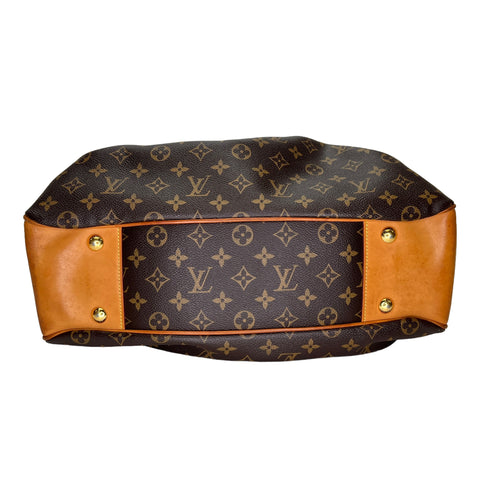 Boetie MM Brown Shoulder Bag in Monogram Coated Canvas, Gold hardware