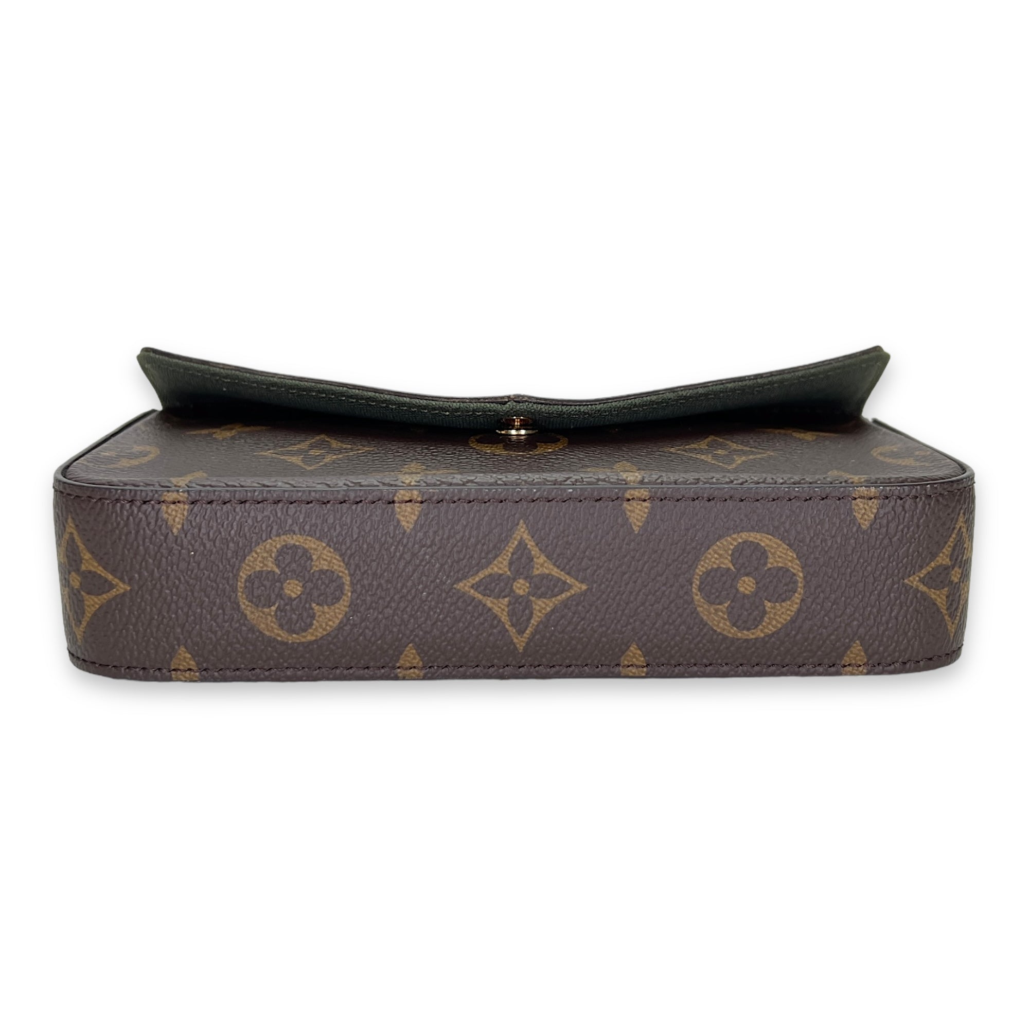 Felicie Crossbody Bag  Brown in Monogram Coated Canvas , Gold Hardware