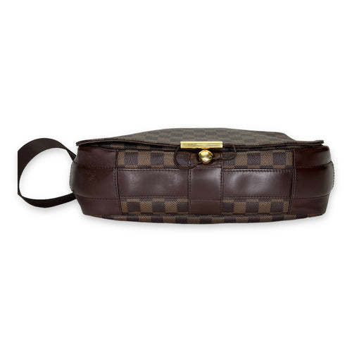 Abbesses Damier Ebene Messenger Bag in Coated Canvas, Gold hardware