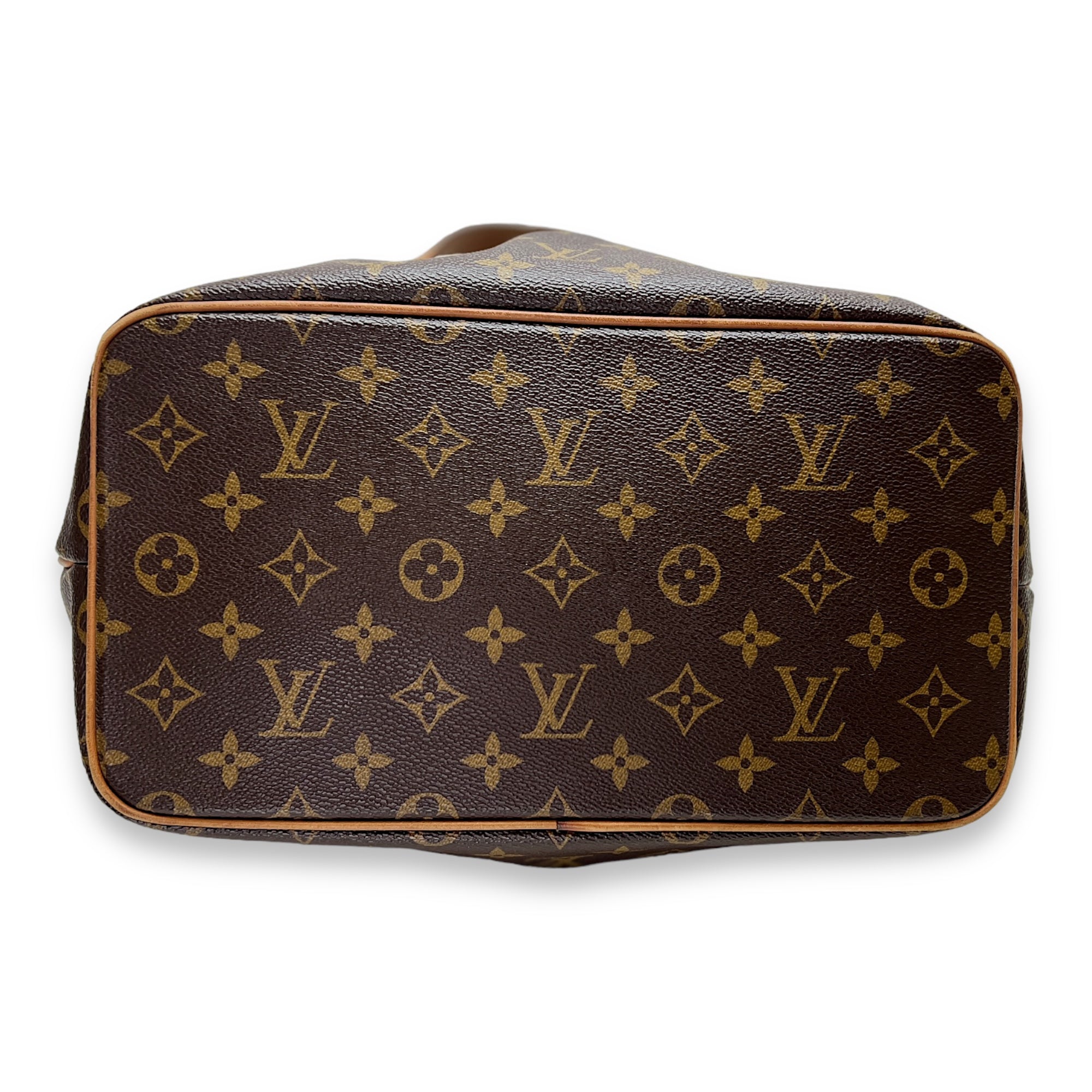 Palermo Top Handle Bag  Brown in Monogram Coated Canvas , Gold Hardware