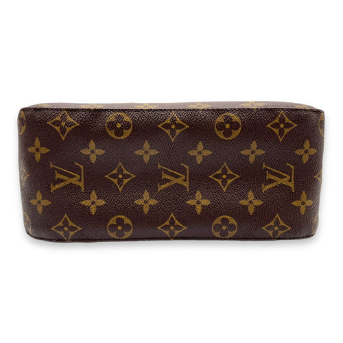 Looping Shoulder Bag MM Brown in Monogram Coated Canvas, Gold hardware