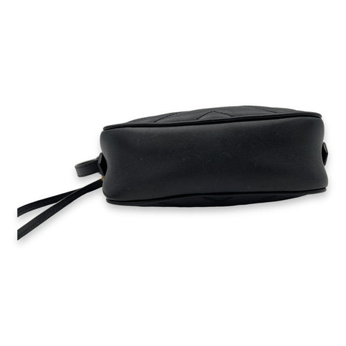 GG Marmont Mini Black Crossbody Bag in Calfskin, Gold hardware