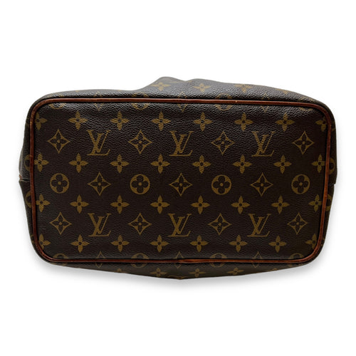 Palermo PM Brown Top Handle Bag in Monogram Coated Canvas, Gold hardware