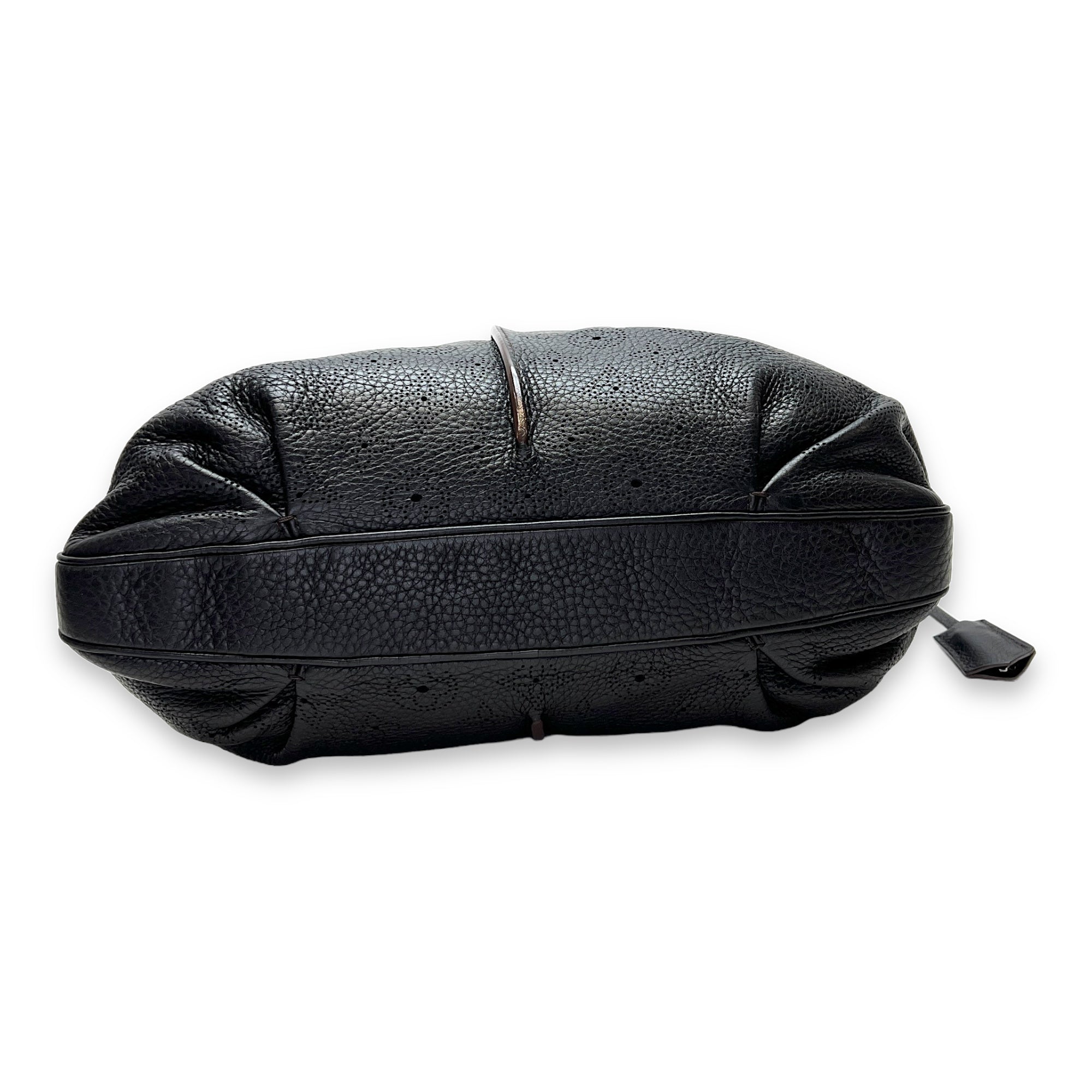 Selene Black Shoulder Bag in Mahina Leather, Silver hardware