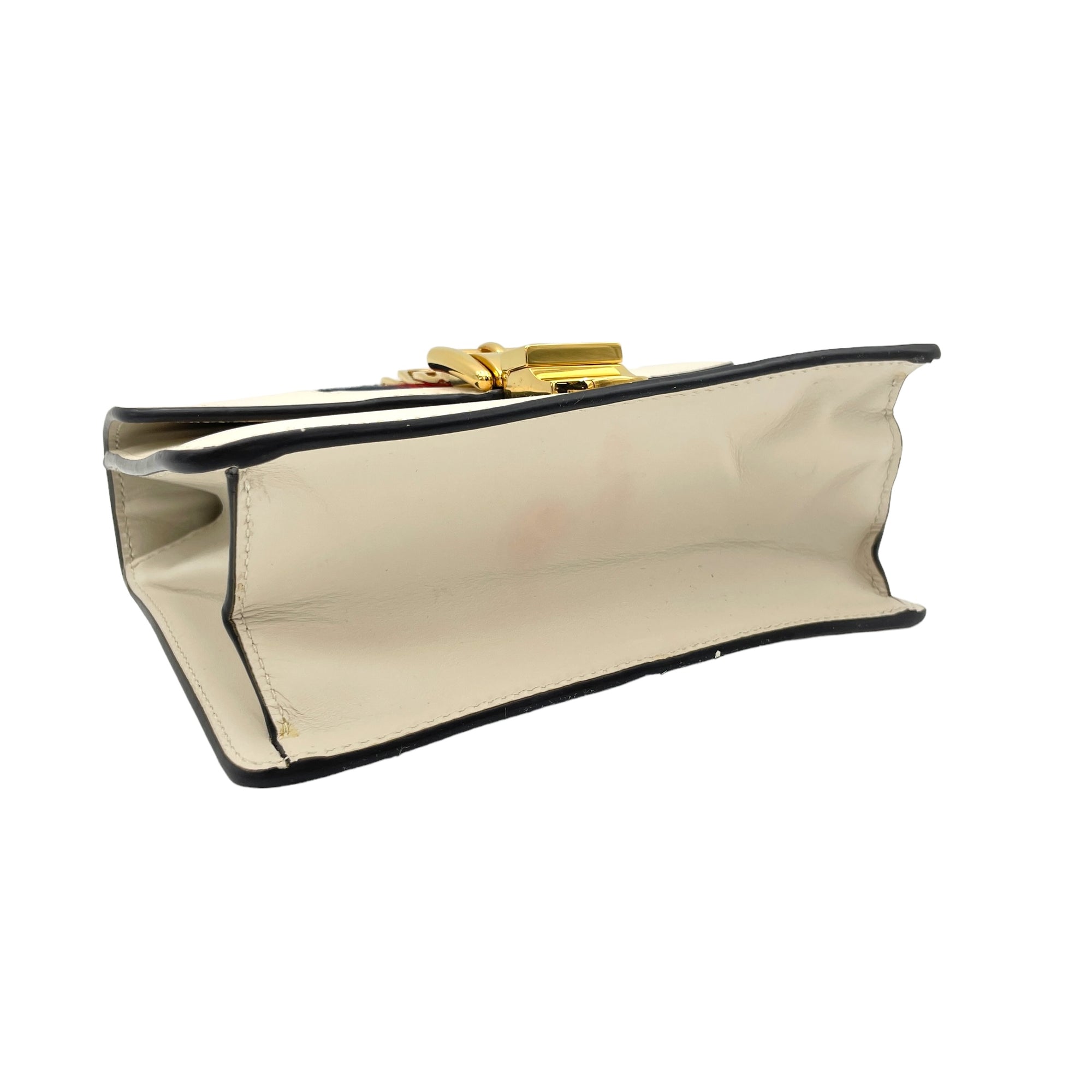 Sylvie Crossbody Bag White in Calfskin, Gold hardware