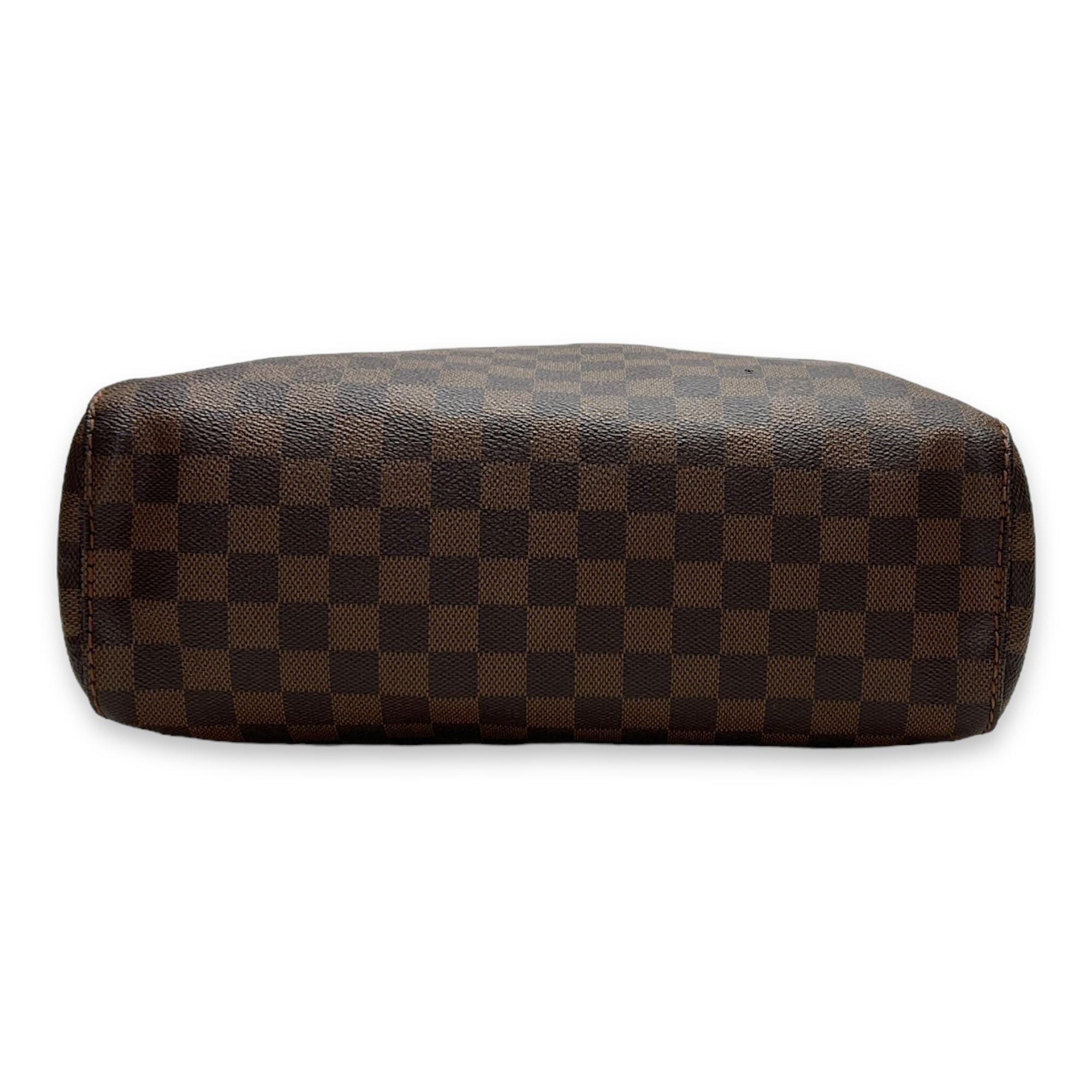 Portobello Damier Ebene Brown Shoulder Bag in Coated Canvas, Gold hardware