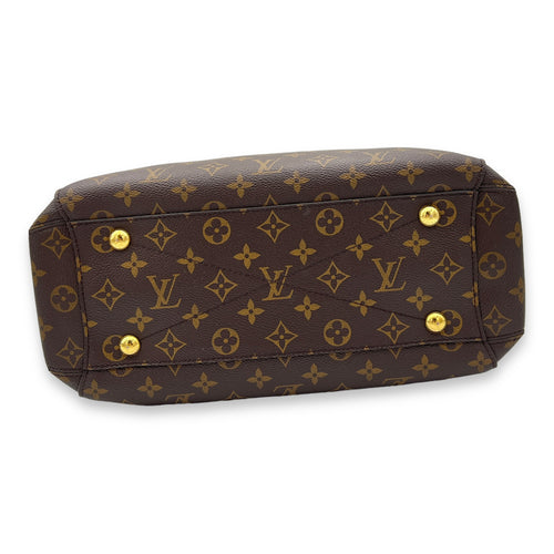 Montaigne Brown Top Handle Bag in Monogram Coated Canvas, Gold hardware