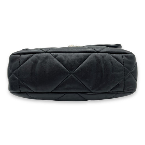 C19 Small Black Shoulder Bag in Lambskin, Silver hardware