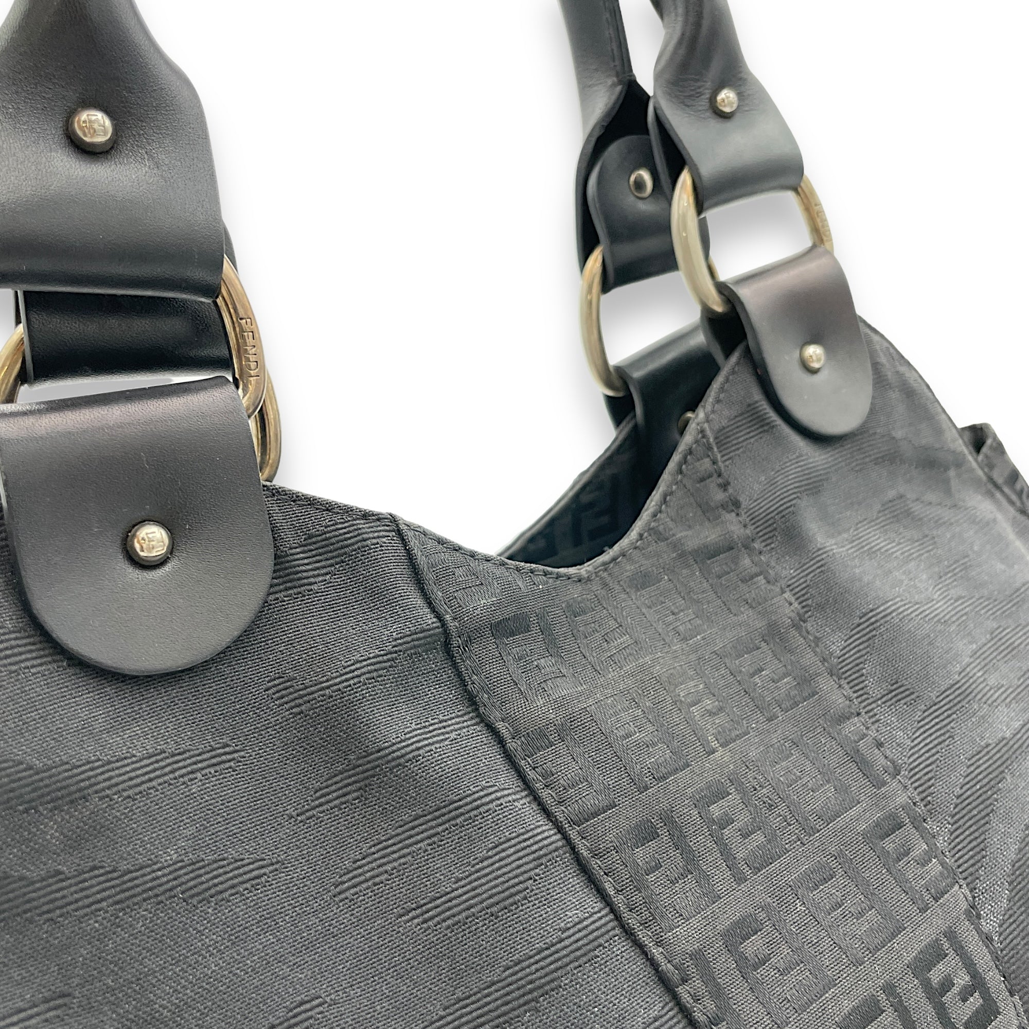 Hobo Top handle bag in Canvas, Silver Hardware