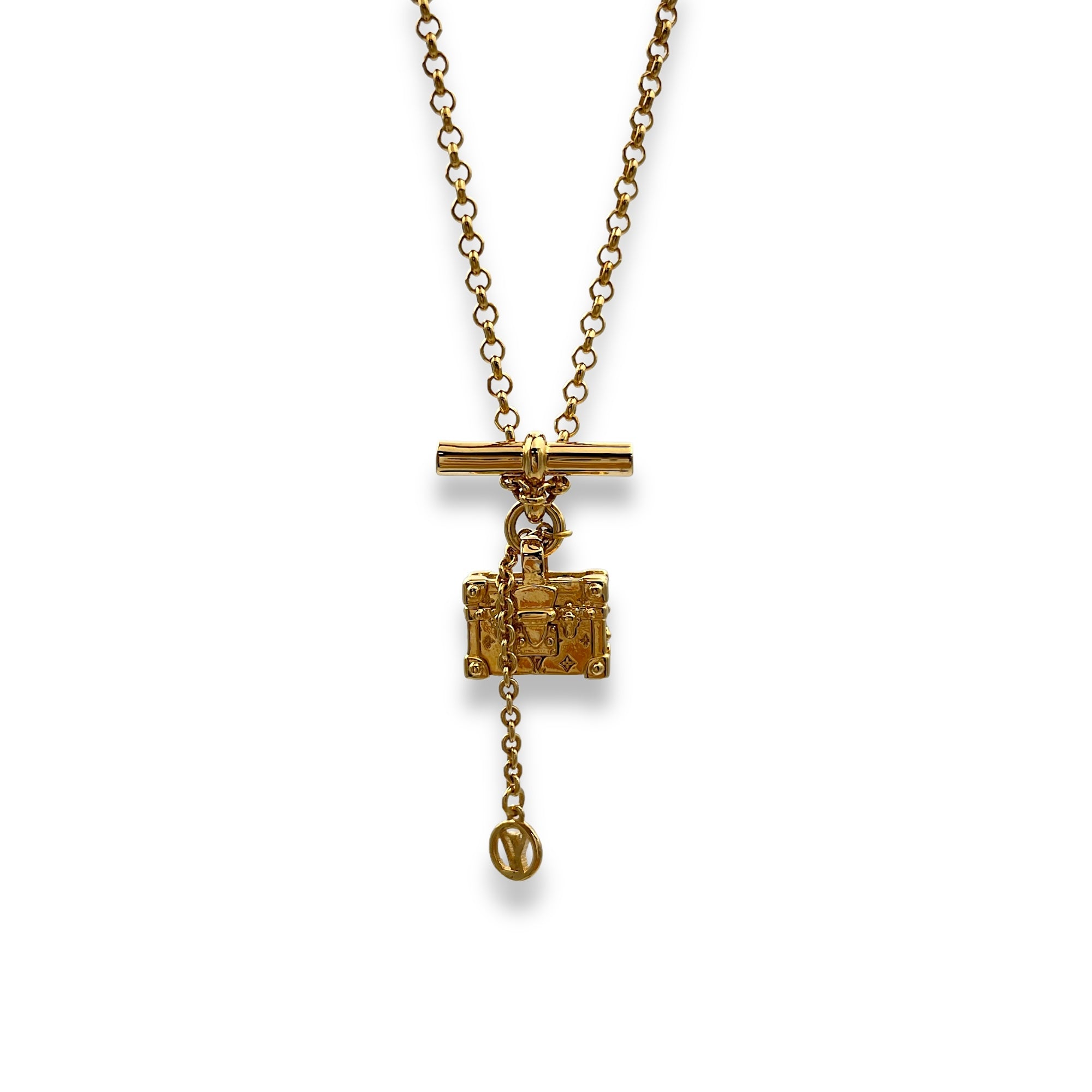 Trunk Gold Necklace in Metal, Gold hardware